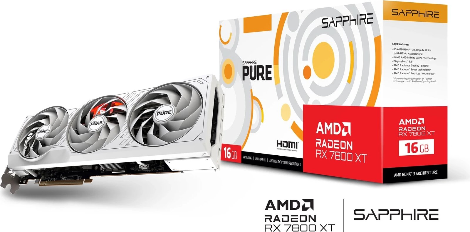 Kartë Grafike SAPPHIRE Radeon RX 7800 XT PURE GAMING OC 16GB GDDR6 Kartë Grafike SAPPHIRE Radeon RX 7800 XT PURE GAMING OC 16GB GDDR6
