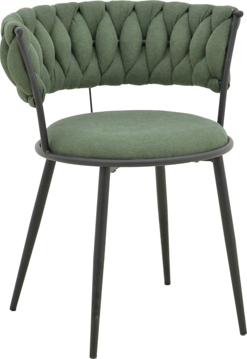 Set 2 ulëse Alkia I, stof chaki, këmbë metalike të zeza, 57x58.5x72cm