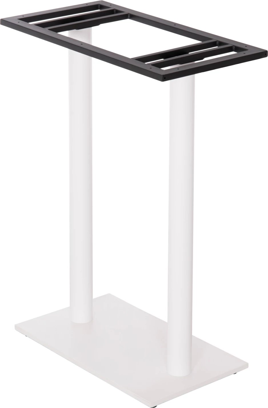 Bazë për tavolinë bar, dy këmbë, metal, ngjyrë e bardhë matte, 80x40x108 cm