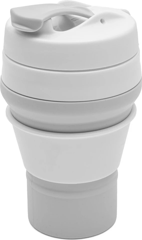 Gotë palosëse silikoni, New Baby, 350 ml, me karabinë, gri