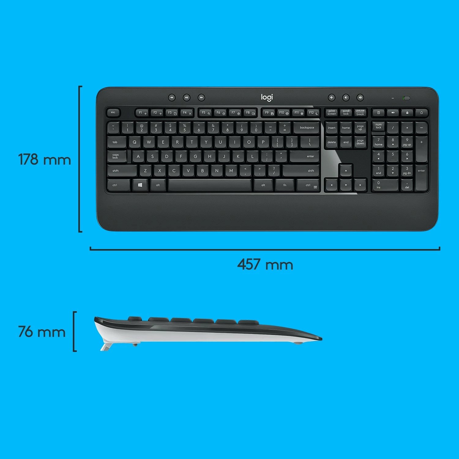 Tastierë dhe maus Logitech MK540 Advanced, Wireless, USB, QWERTZ, E zezë, E bardhë