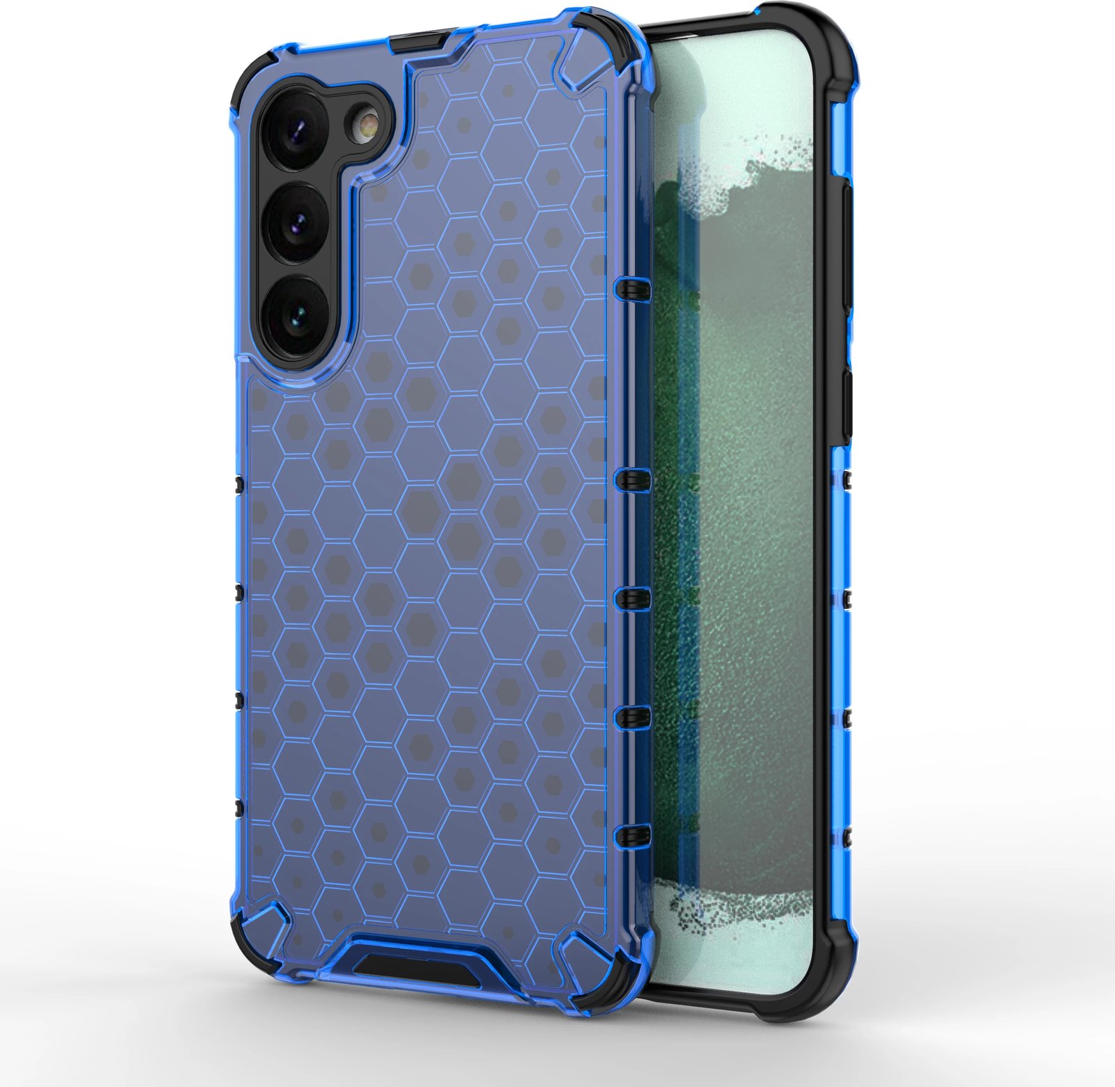 Mbështjellës Hurtel Honeycomb për Samsung Galaxy S23+, i blinduar, Blu