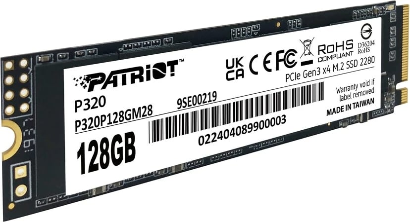 SSD Patriot Memory P320, 128 GB, M.2, PCI Express 3.0, NVMe, i zi