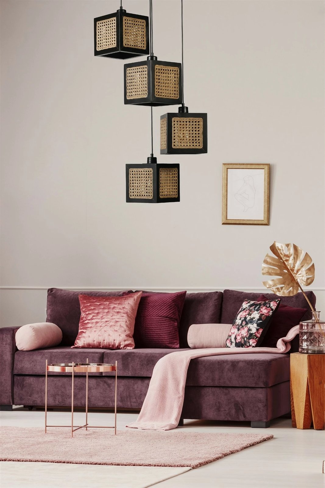 Llambë tavani Opviq, ratan & e zezë, 8701-4