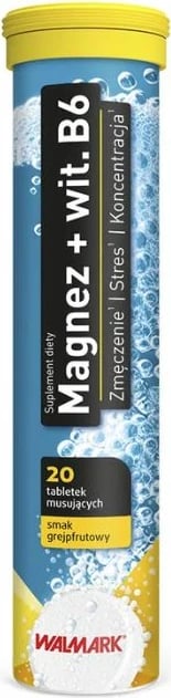 Suplement ushqimor WALMARK Magnesium + Vitamin B6, 20 tableta