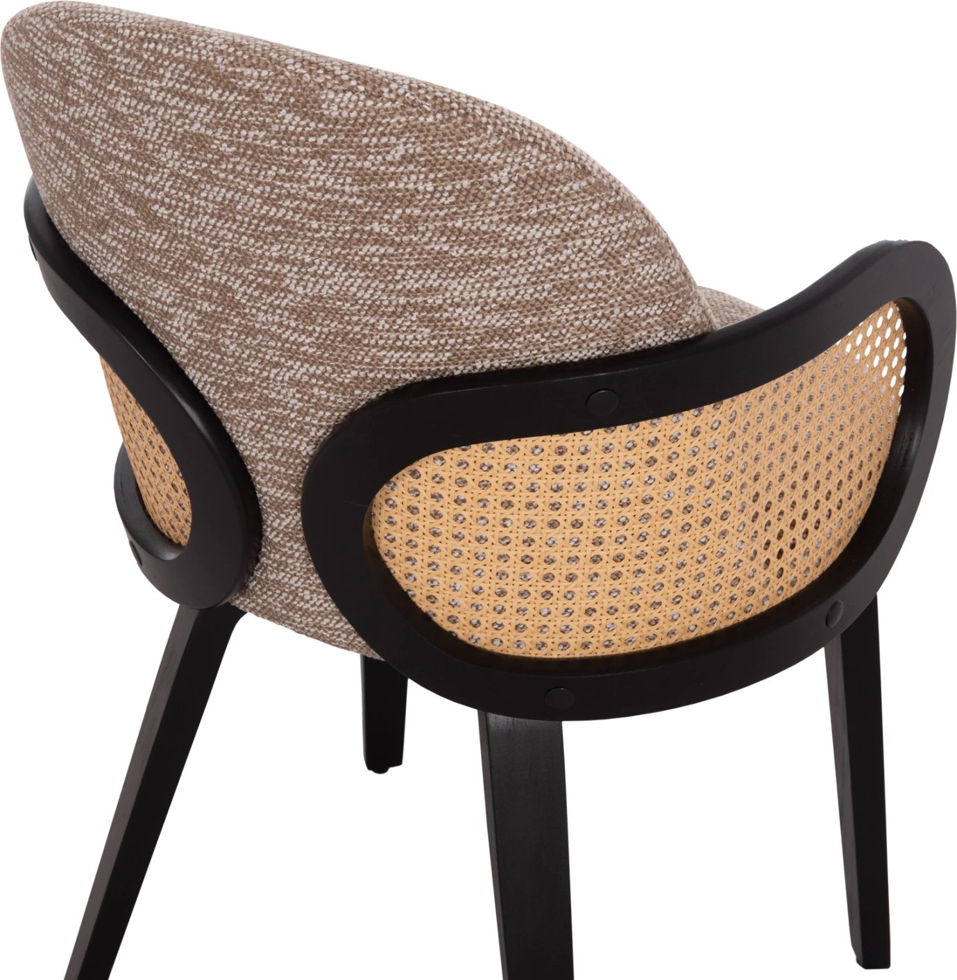 Karrige ngrënieje BECKER, dru i zi, stof kafe, 54x62x79cm