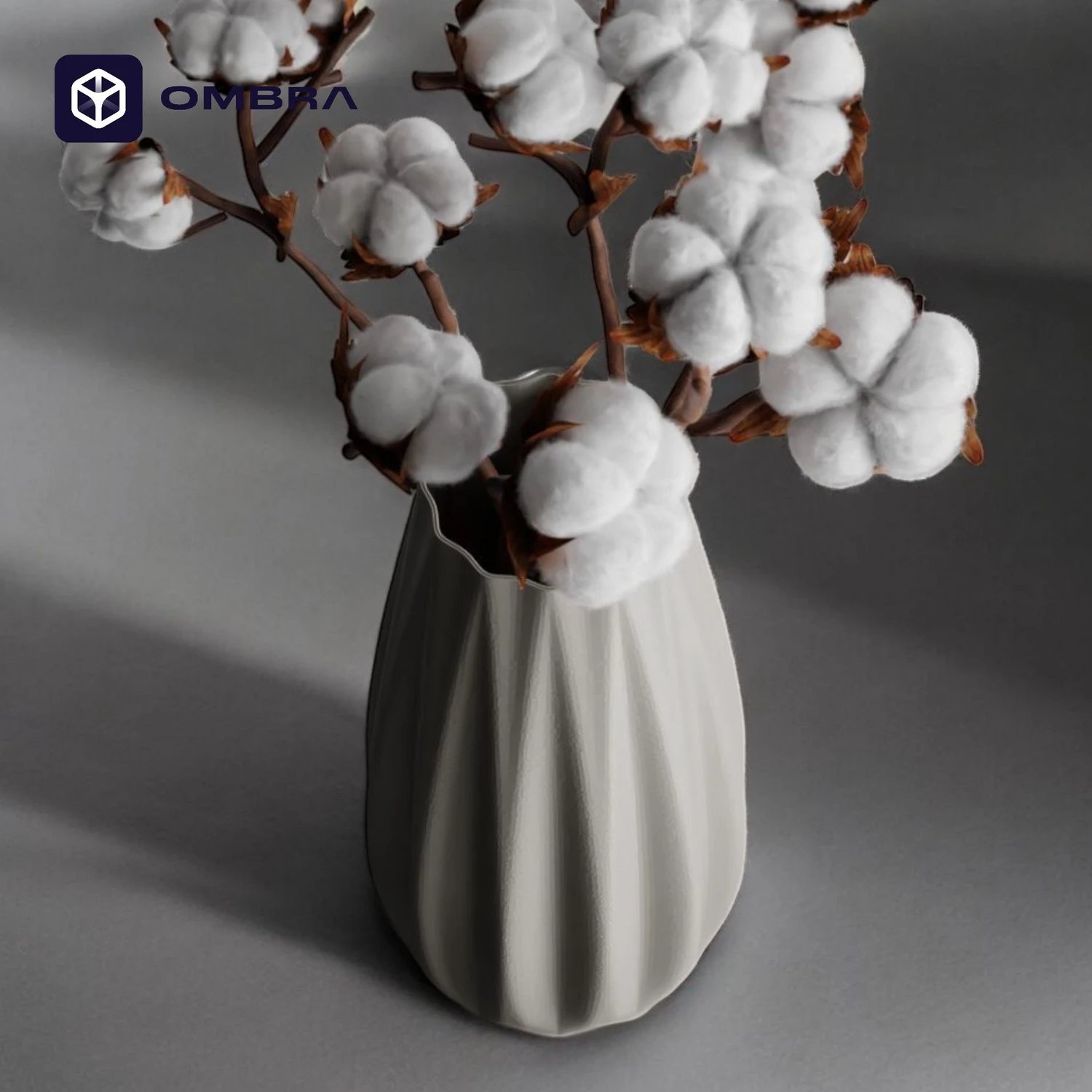 Vazo dekorative me forma të lakuara, hiri