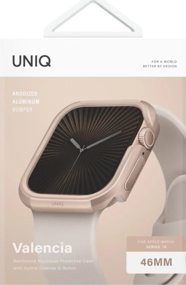 Mbështjellës UNIQ Valencia për Apple Watch 10, 46mm, ari