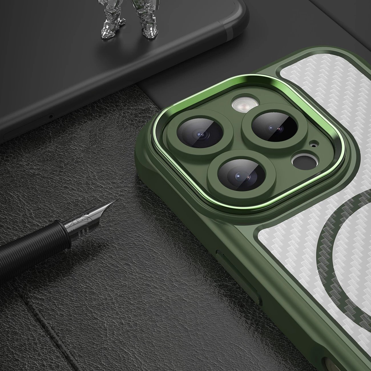 Mbështjellës Hurtel Leading Series MagSafe për iPhone 16 Pro, TPU, i gjelbër
