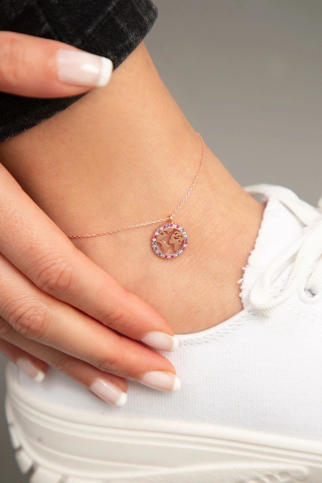 Byzylyk kyçku, argjend i veshur me ar të rozë, ELKSLVR7069