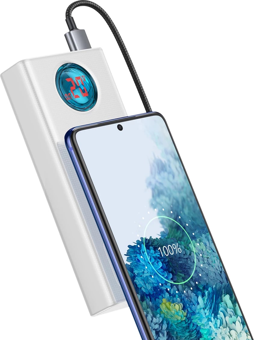 Powerbank Baseus Amblight 30000mAh, 65W, i bardhë Powerbank Baseus Amblight 30000mAh, 65W, i bardhë