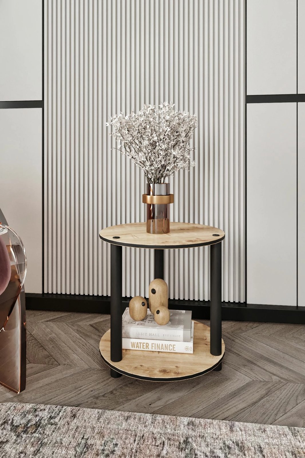 Tavolinë kafeje, dy nivele, ngjyrë lisi, Skye Decor