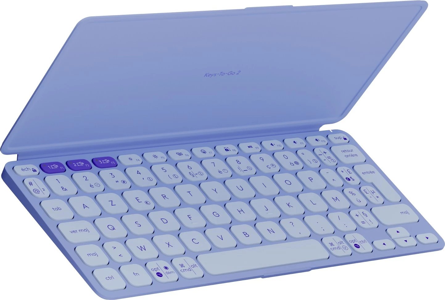 Tastierë Logitech Keys-To-Go 2, Mini, Wireless, Bluetooth, AZERTY, ngjyrë lilac