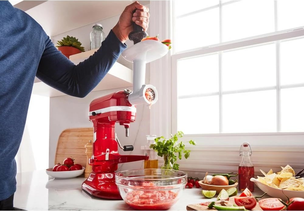 Mulli mishi KitchenAid 5KSMFGA, pjesë të larshme, plastikë/inoks, bardhë