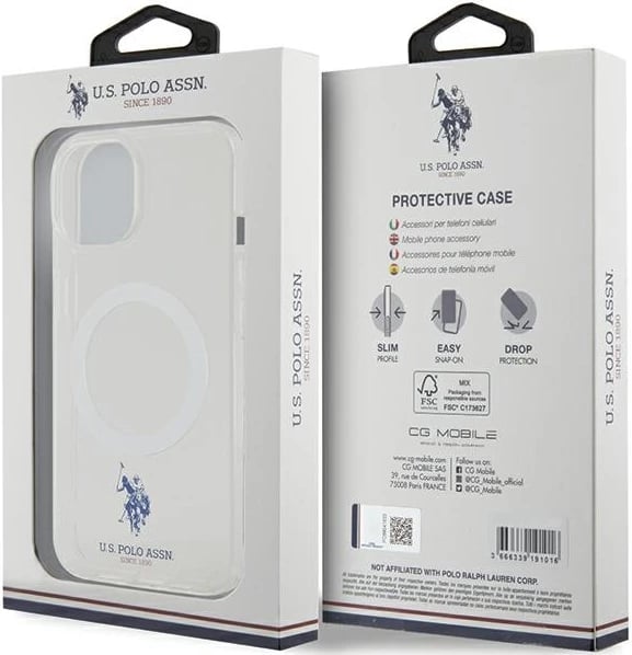 Mbështjellës U.S. Polo Assn. USHMP15SUCIT për iPhone 15 6.1", MagSafe, Transparent Mbështjellës U.S. Polo Assn. USHMP15SUCIT për iPhone 15 6.1", MagSafe, Transparent