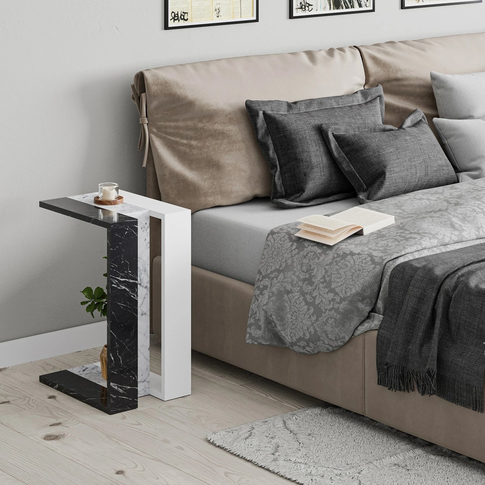 Tavolinë anësore Skye Decor, Muju, e bardhë