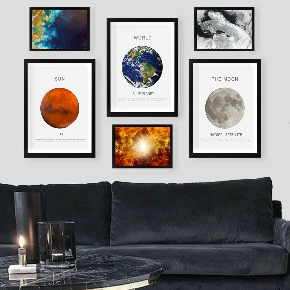 Set pikturash dekorative MDF, shumëngjyrëshe, 6 copë, Wallity, SET_090