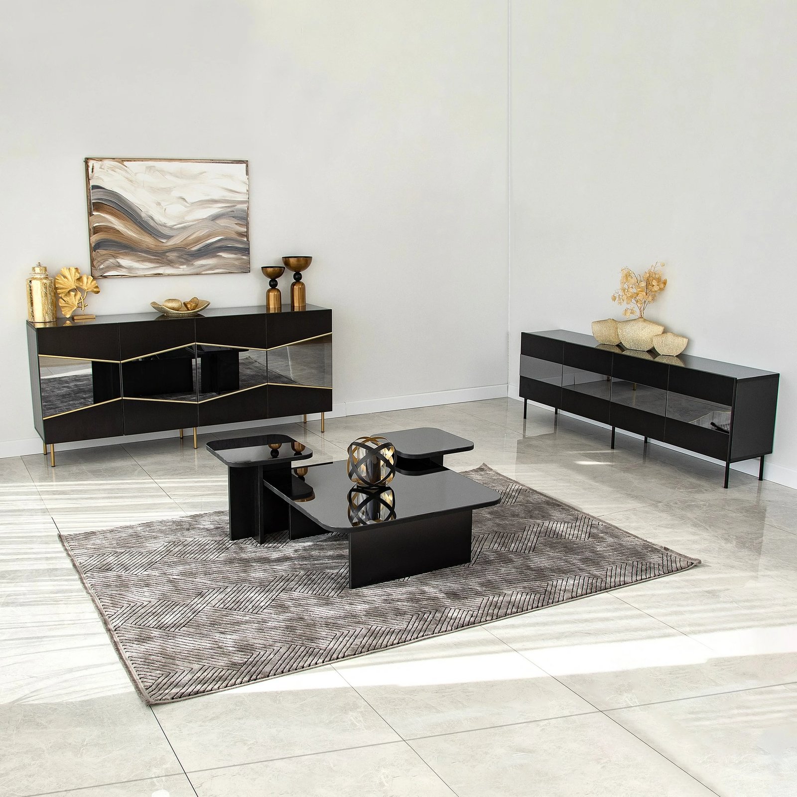 Konsol Skye Decor, Nice, e zezë, fume