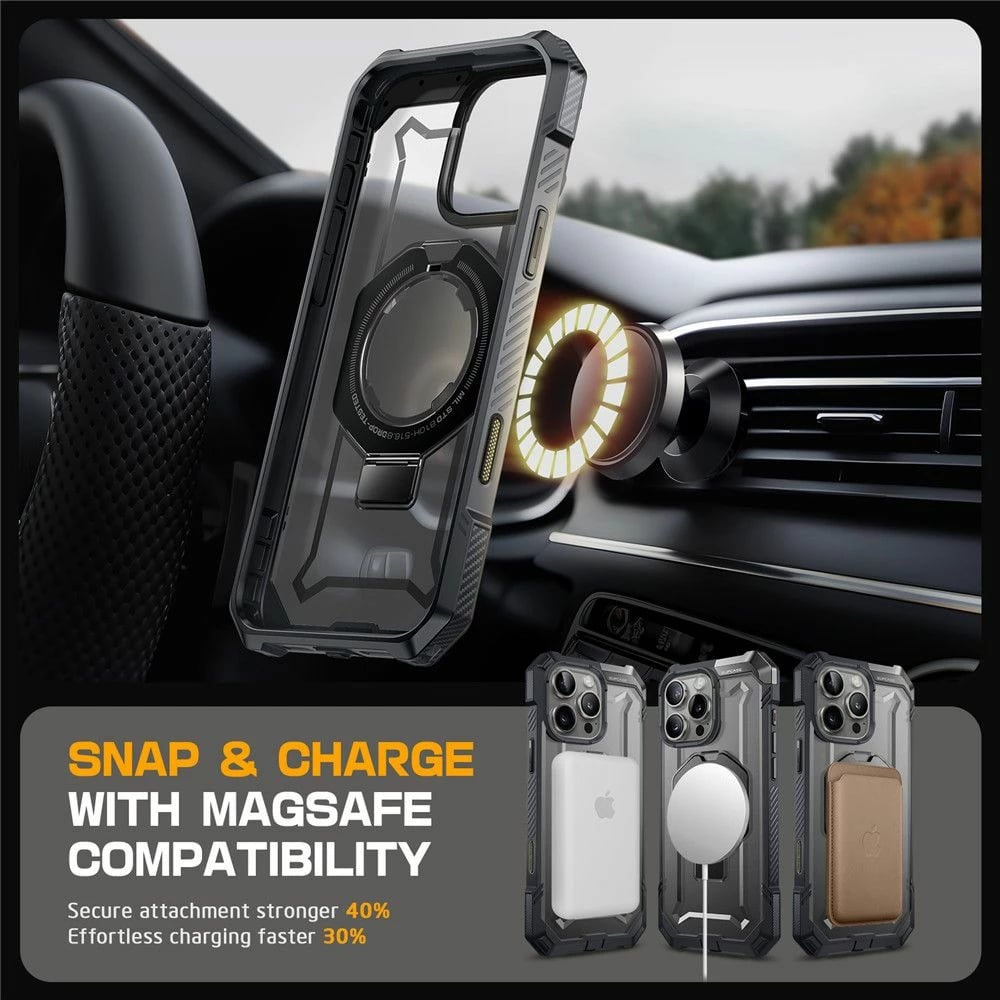 Mbështjellës Supcase UB Grip Mag për iPhone 16 Pro Max, MagSafe, Gri