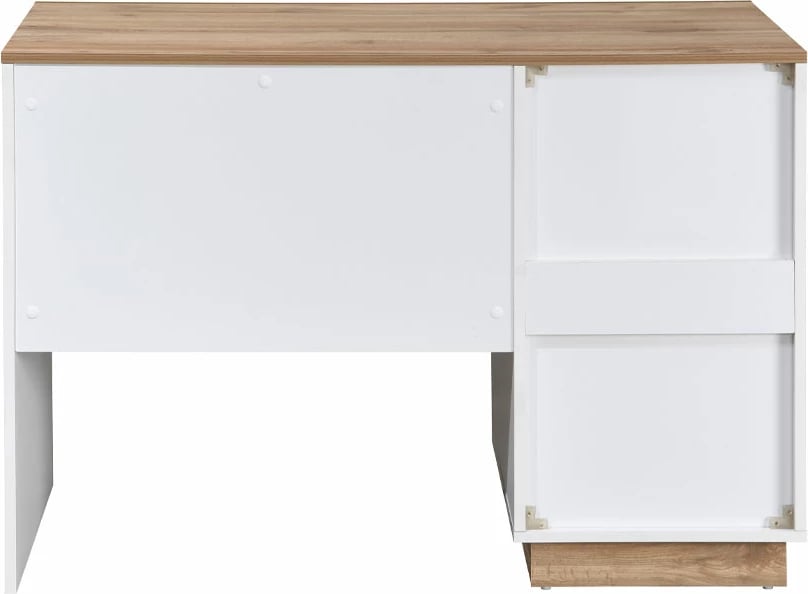 Tavolinë pune me 3 sirtarë, e bardhë/natyrale, 110x50x76 cm