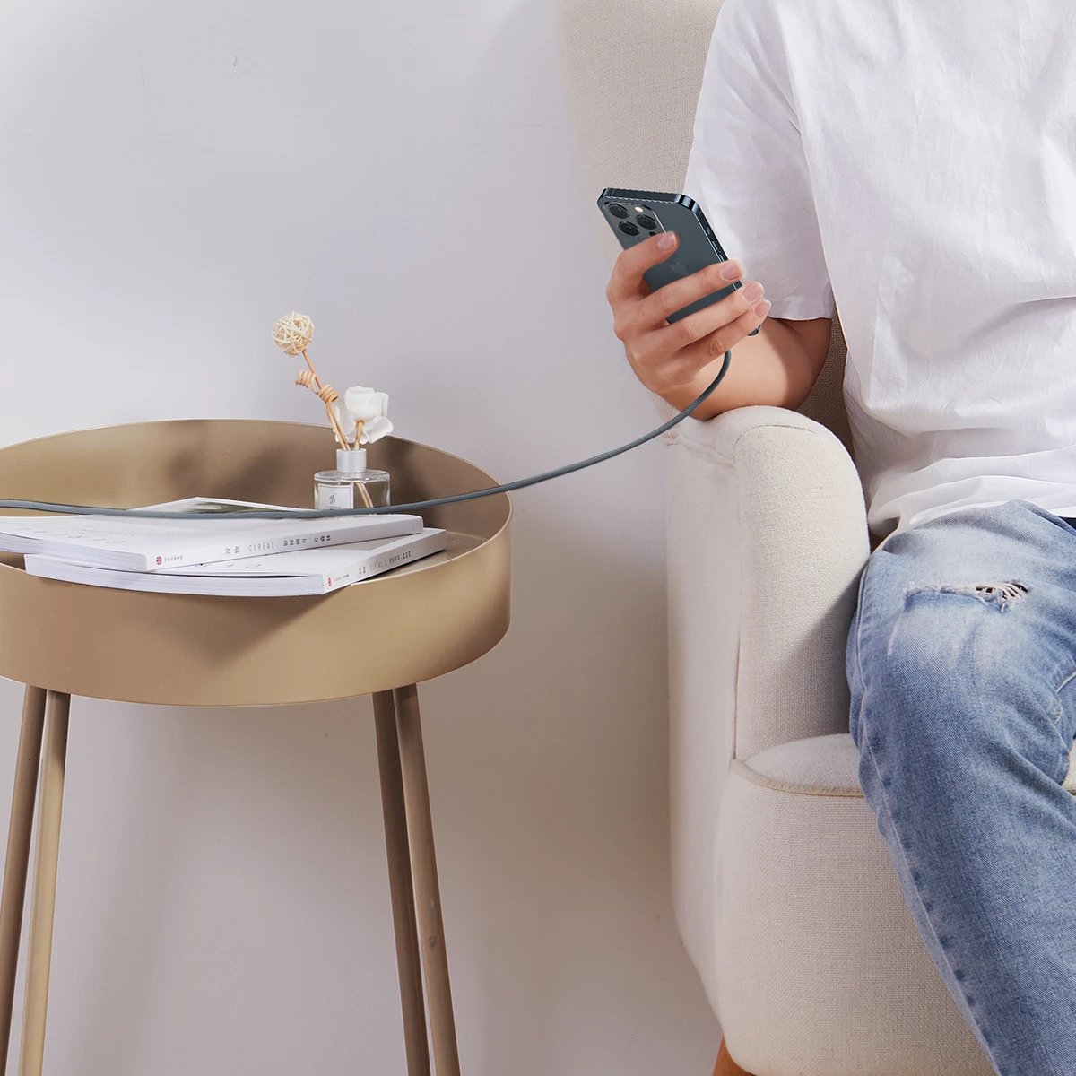 Kabllo Baseus CALD000116 USB-C në Lightning, 2m, 20W, Gri Kabllo Baseus CALD000116 USB-C në Lightning, 2m, 20W, Gri