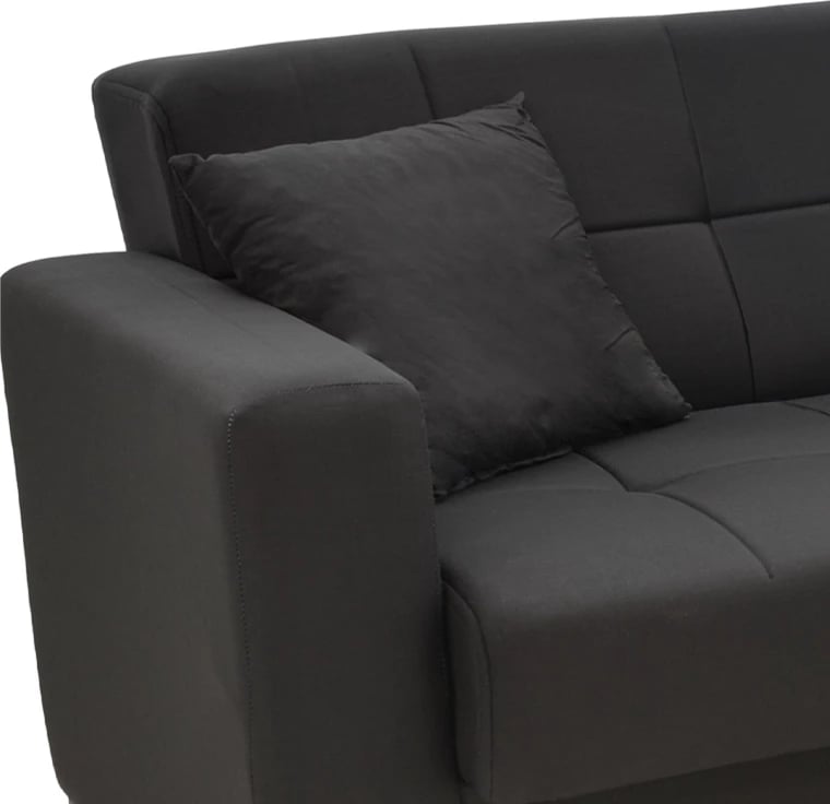 Set për dhomë ndeje 2 copë Modesto, material stof, ngjyrë e zezë