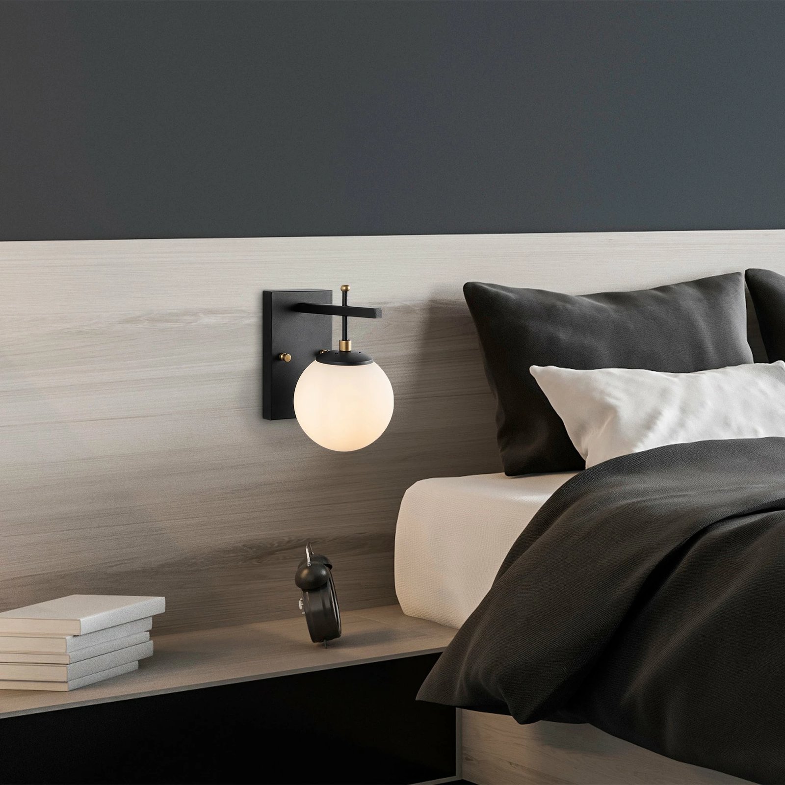 Llambë muri Opviq, Zahar - 13113, ngjyrë e zezë, antike, e bardhë