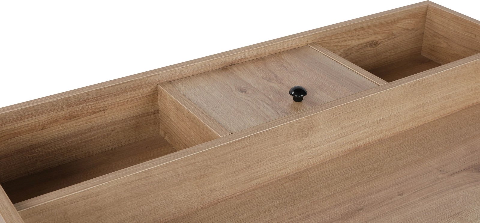 Tavolinë grimi moderne Skye Decor, ngjyrë arre dhe e zezë, Zurich