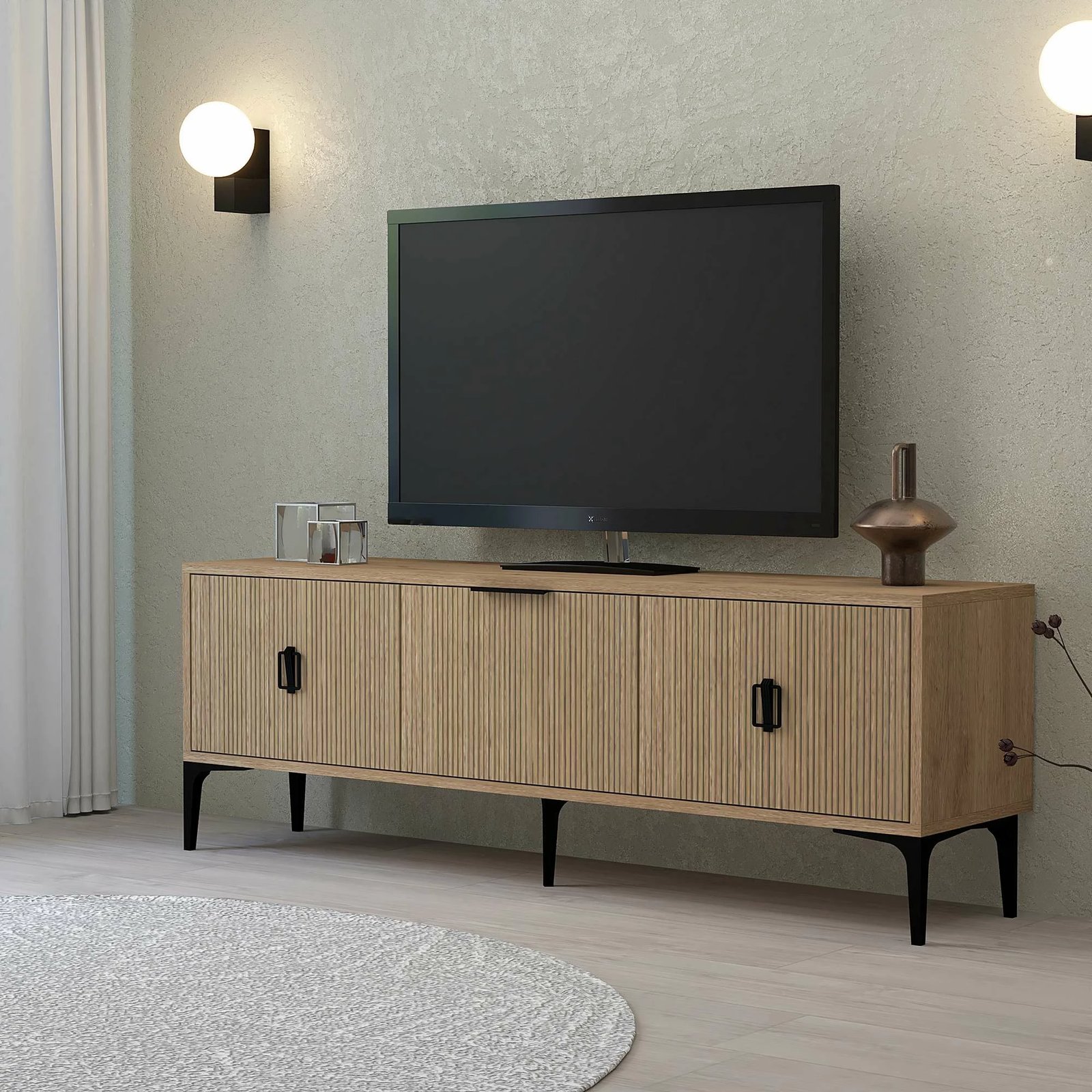 Komodë TV Skye Decor, ngjyrë lisi safir, 3503 Neva