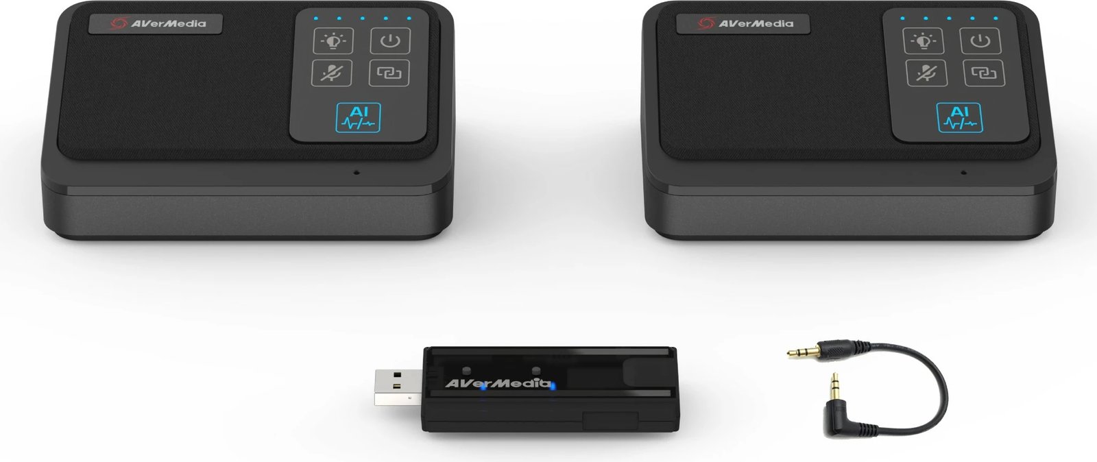 Set mikrofonash AVerMedia AW111, omnidireksional, USB-C, 20 orë, i zi