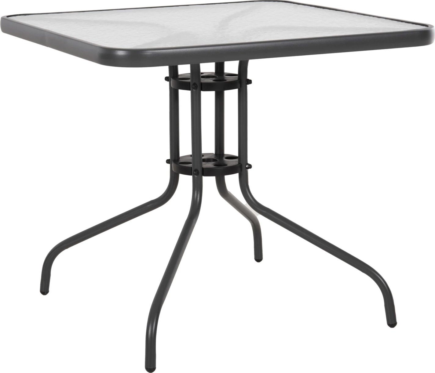 Tavolinë e jashtme katrore FIGO FH5972.01, metal-gjami, 80x80x71 cm