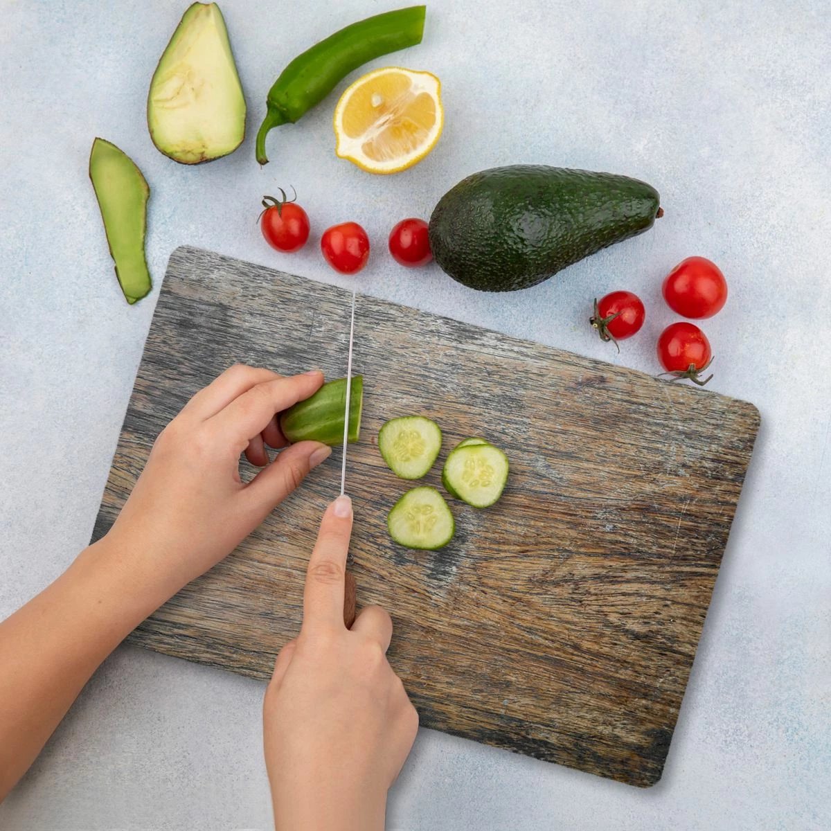 Dërrasë prerëse Hermia, qelq i temperuar, shumëngjyrëshe, 30x40cm, Ckt19-3040