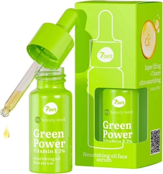 Serum për fytyrë 7DAYS, Green power Vitamin E 2%, 20 ml