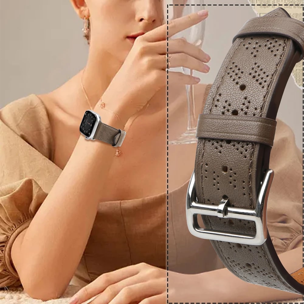 Rrip lëkure për Apple Watch Hurtel Strap Leather, 41/40/38mm, Kafe e errët