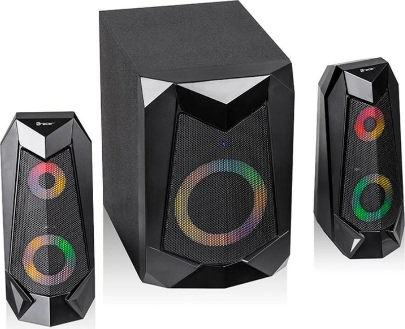 Set altoparlantësh Tracer Hi-Cube RGB 2.1 me Bluetooth, i zi