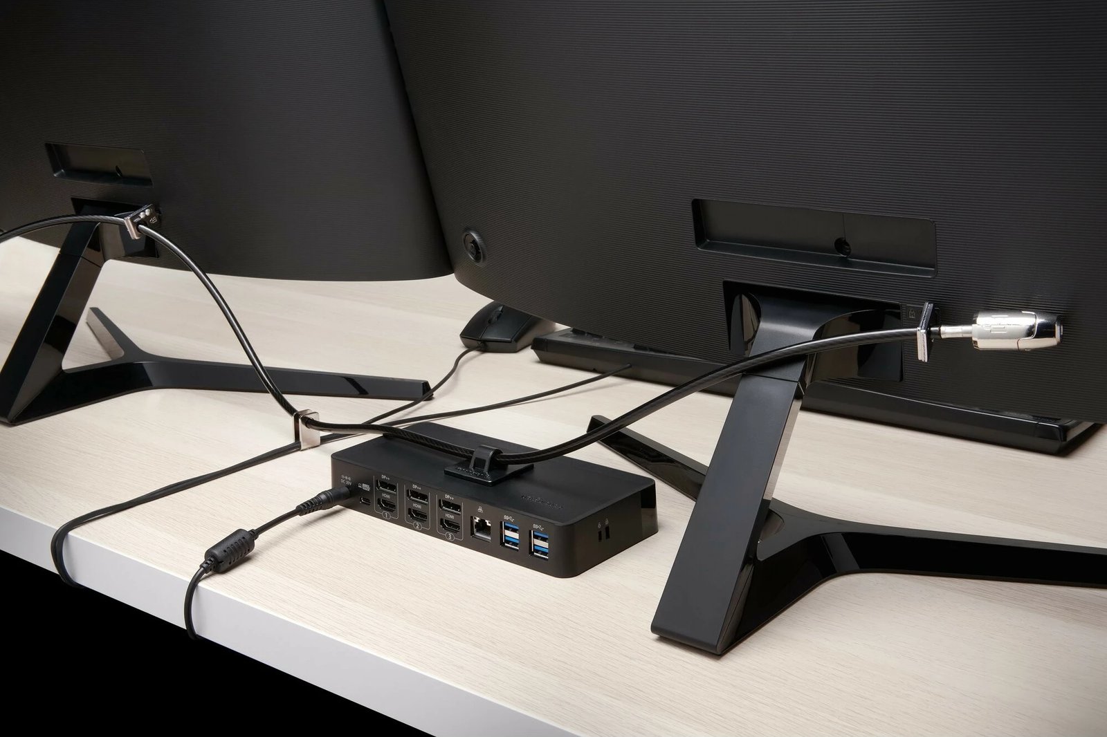 Set sigurie Kensington Desktop & Peripherals Locking Kit 2.0, 2.44m, çelës, karbon çelik, zi/argjend