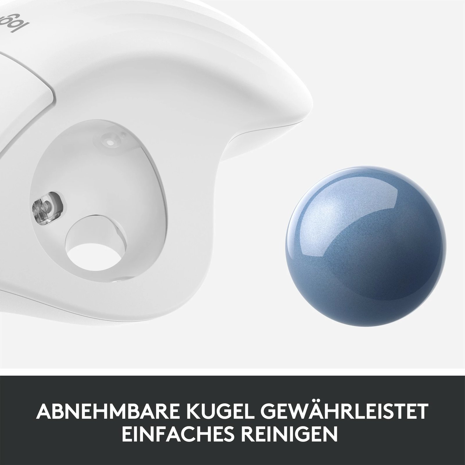 Maus Logitech M575 ERGO wireless trackball, i bardhë