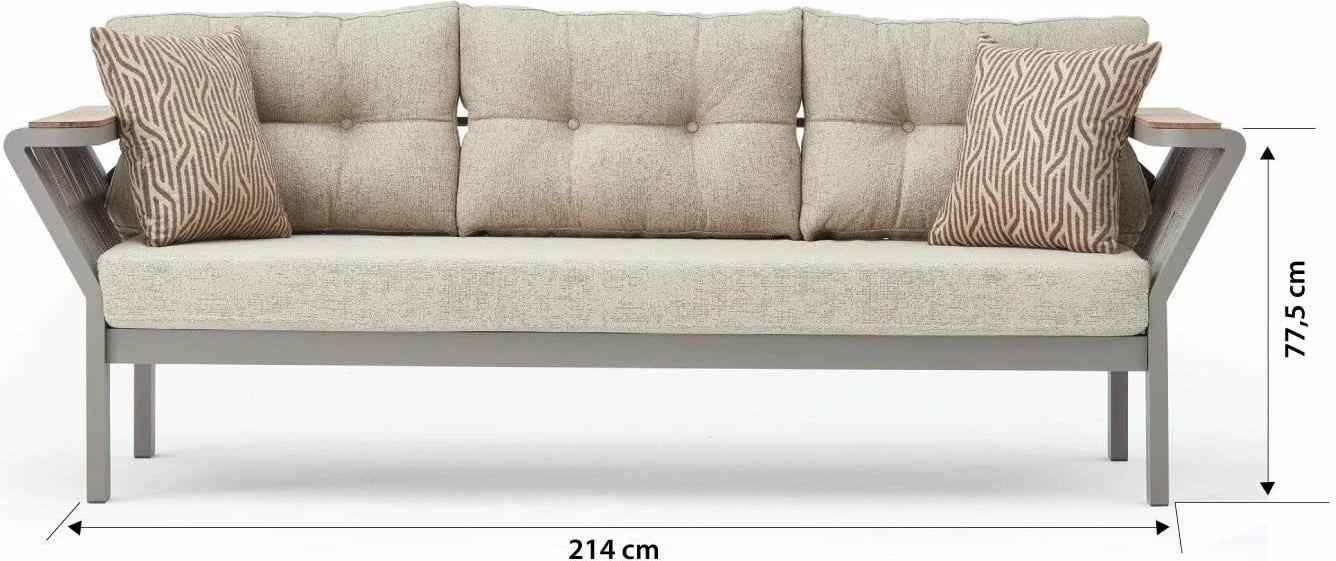 Set lounge për kopsht Skye Decor, Vicenza, ngjyrë kapuçino