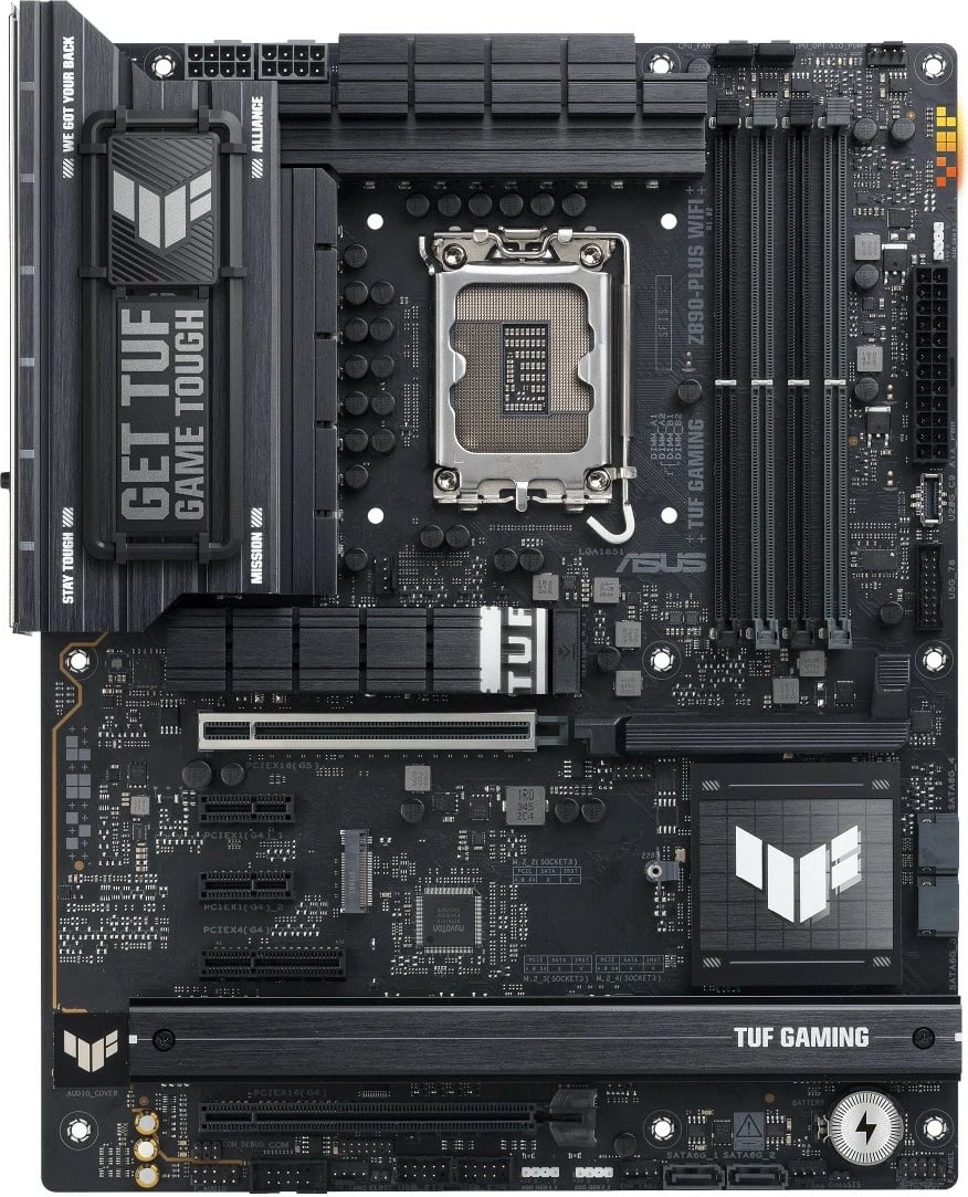 Pllakë amë Asus TUF GAMING Z890-PLUS WIFI, ATX, DDR5, LGA1851, Thunderbolt 4, Wi-Fi, e zezë