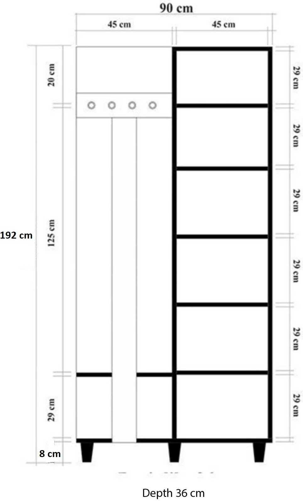 Stendë për korridor, ngjyrë lisi Sonoma, Garmanto 90 - 727