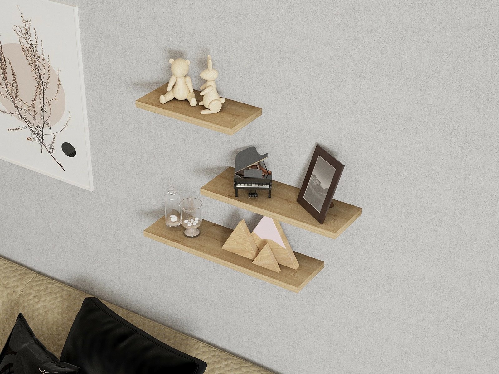 Raft muri Leila, ngjyrë lis safir, set