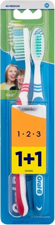 Furçë dhëmbësh Oral-B 1-2-3 Fresh Medium, 2 copë