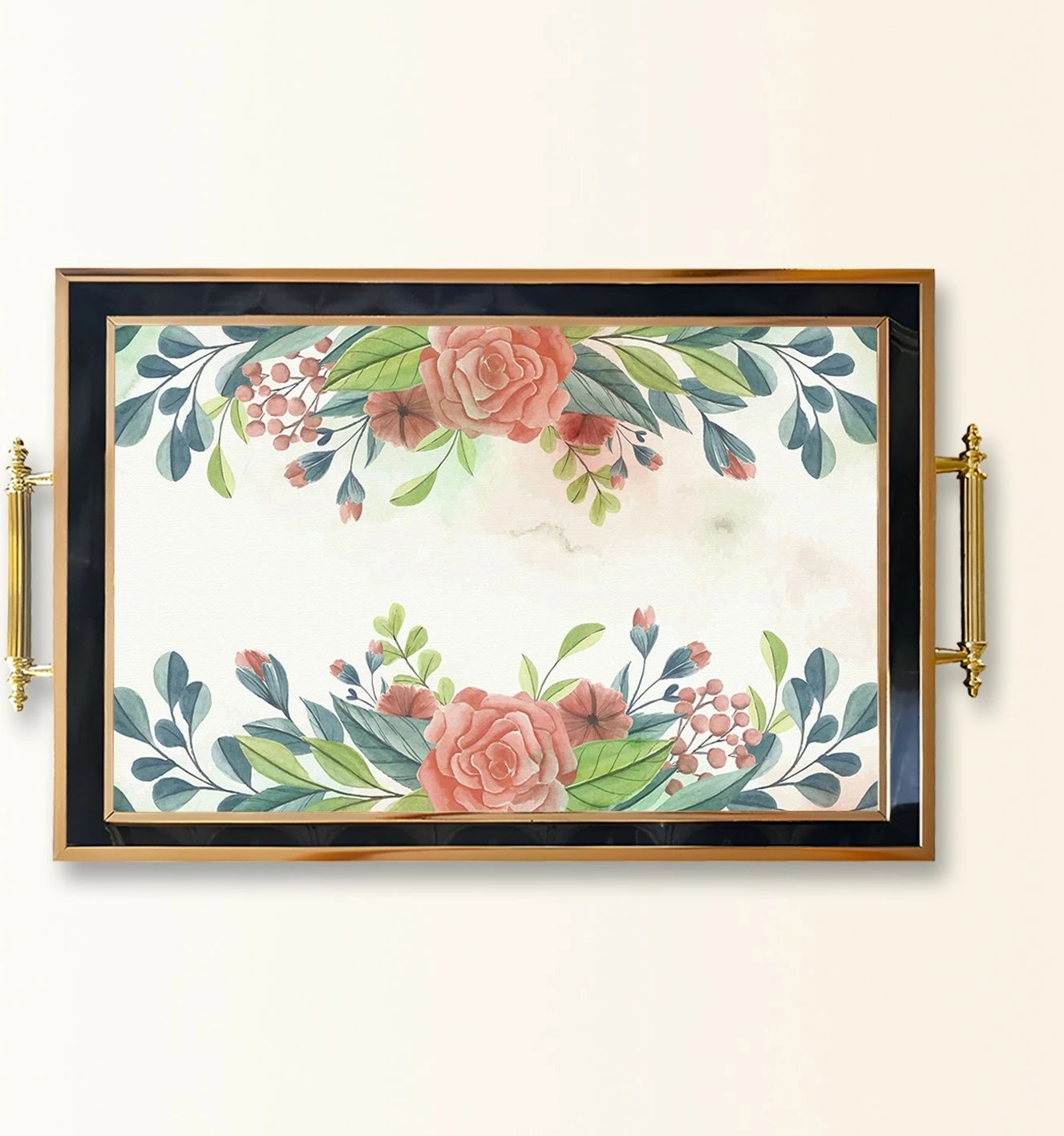 Tabaka xhami me lule, Aberto Design, TPA9796, shumëngjyrëshe Tabaka xhami me lule, Aberto Design, TPA9796, shumëngjyrëshe