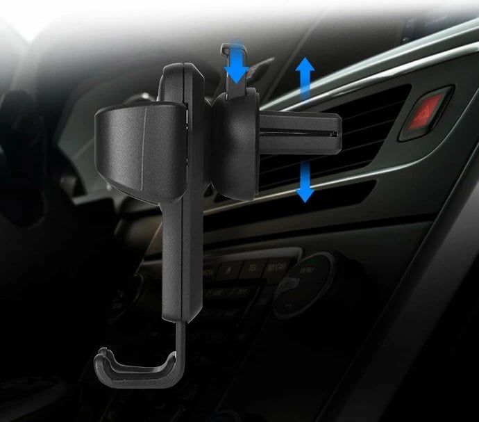 Mbajtës telefoni për veturë Hurtel H01, për grilë ventilimi, i zi