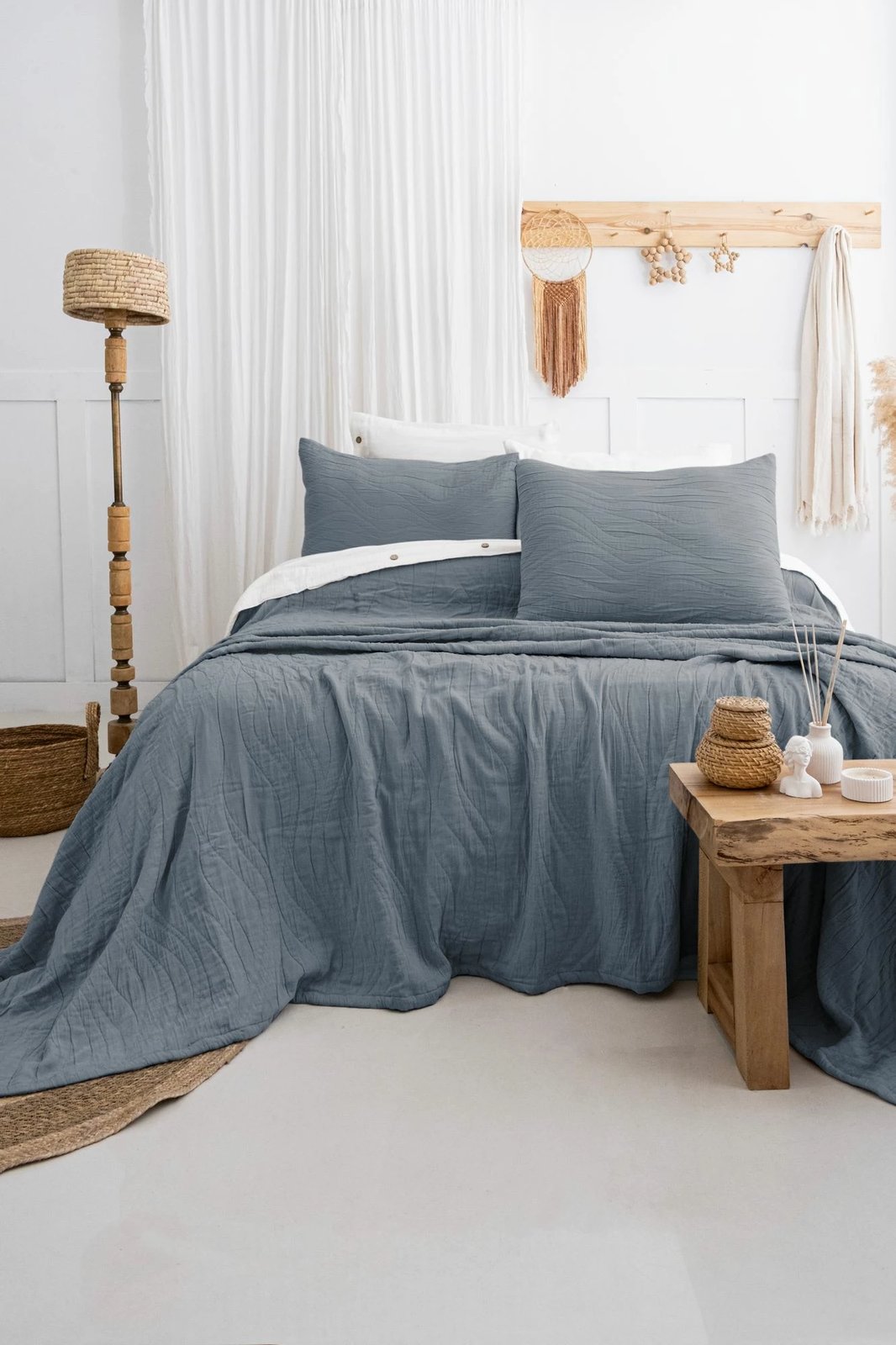 Set mbulesë dysheku dopio, Janna, ngjyrë kaltër