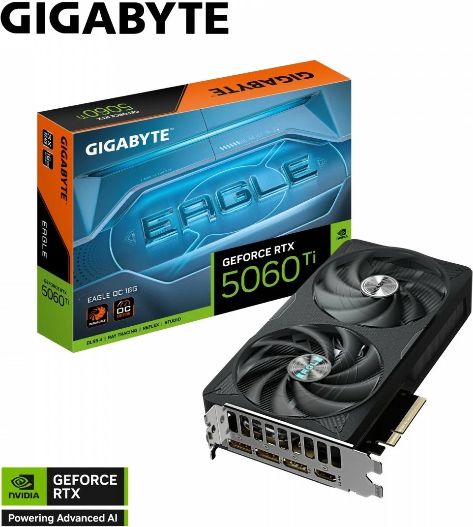Kartelë grafike Gigabyte GV-N506TEAGLE OC-16GD, GeForce RTX 5060 Ti, 16 GB, GDDR7, e zezë