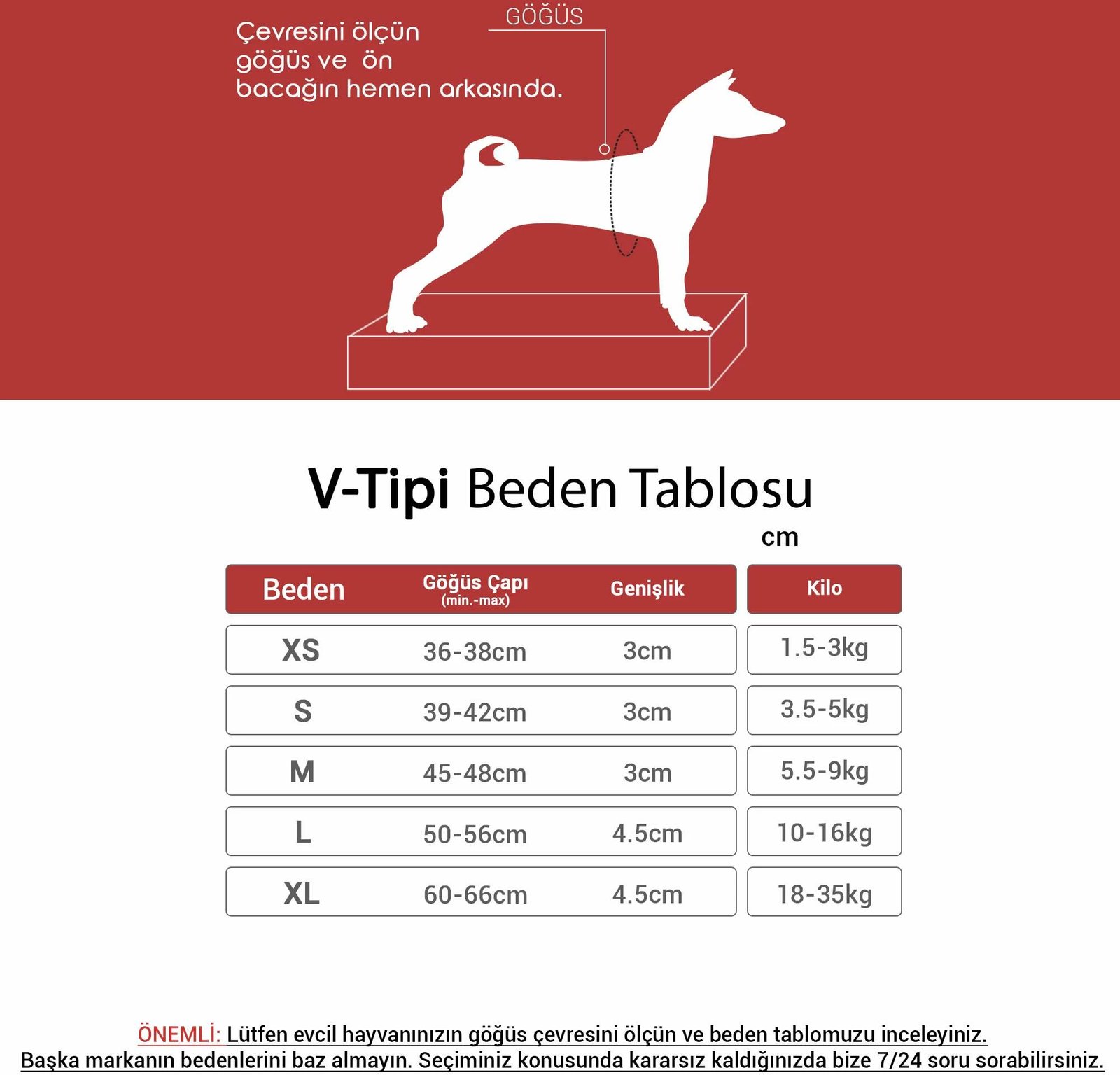 Parzmore për qen, Paws & Whiskers, V-Harness, e kuqe