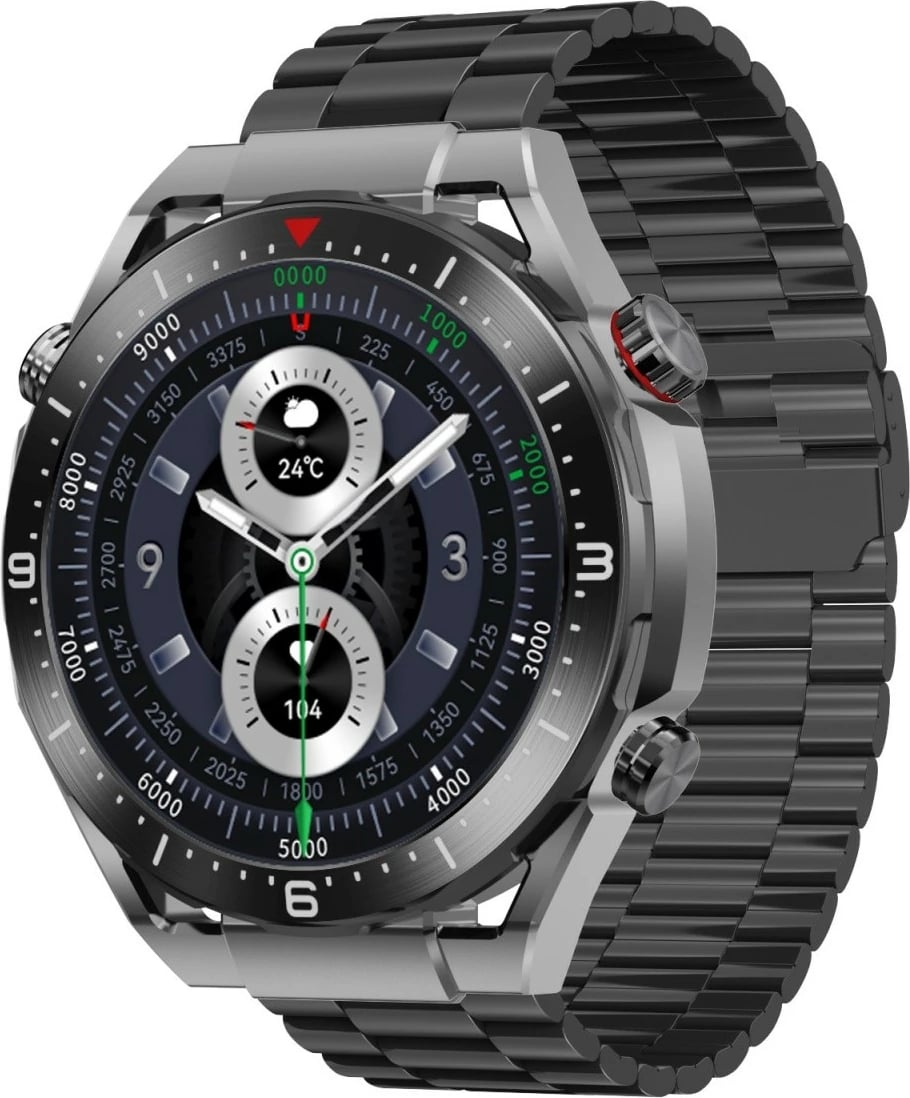 Smartwatch EcoWatch EW01, 1.5", Bluetooth, 400 mAh, i zi, set me 3 paskash