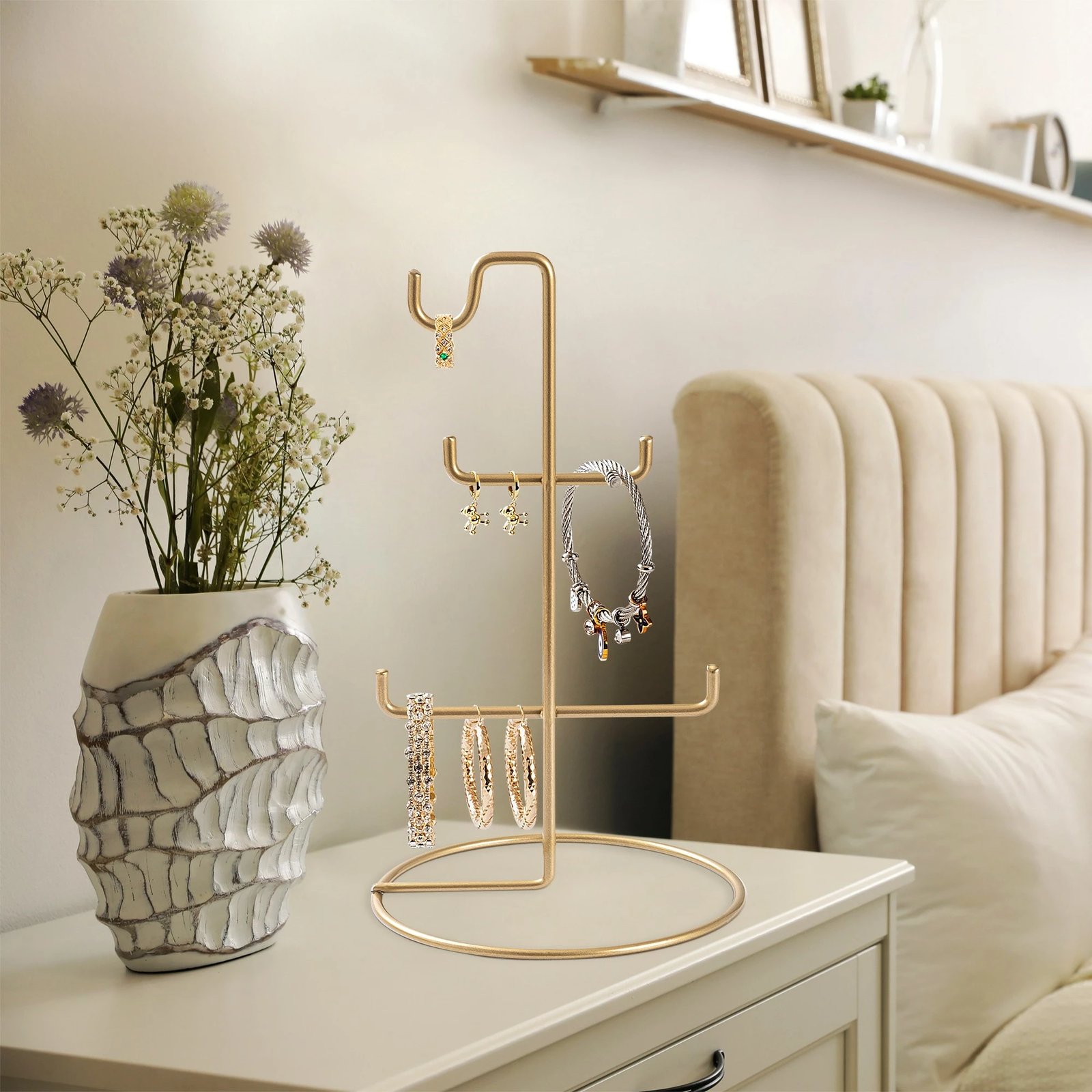 Stendë për organizim të bizhuterive, ngjyrë ari, Aberto Design, TK-003