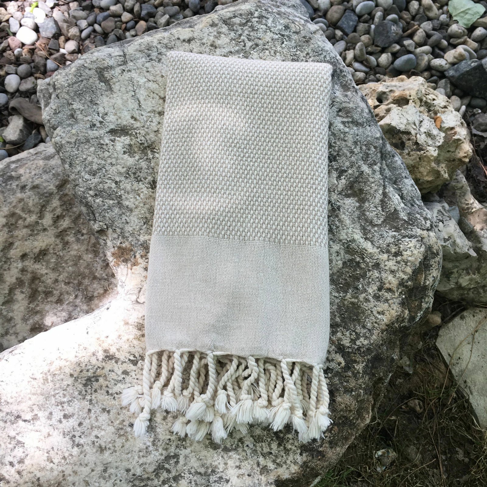 Peshqir plazhi Fouta, Mijolnir, retro, bezhë, 60x110cm